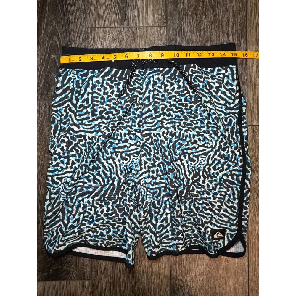 Quiksilver Highline Highlite Board Shorts Blue Black 29 Swim Trunks‎ AQBS031311